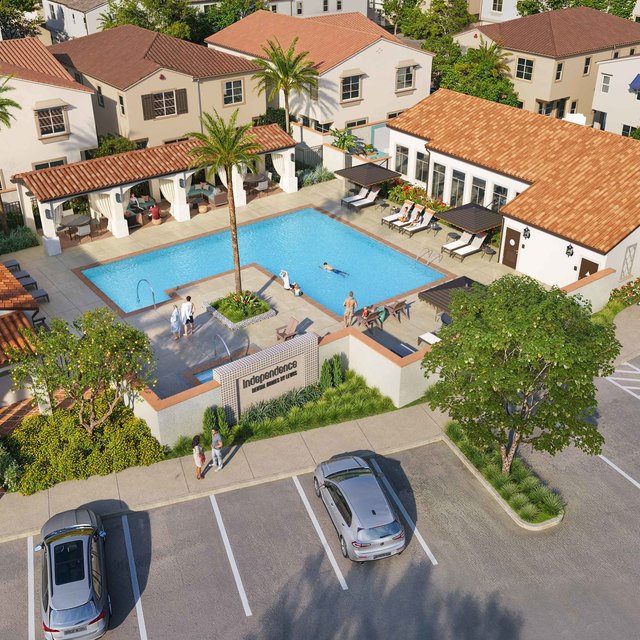 Independence in West Sacramento - Aerial View of Swimming Pool